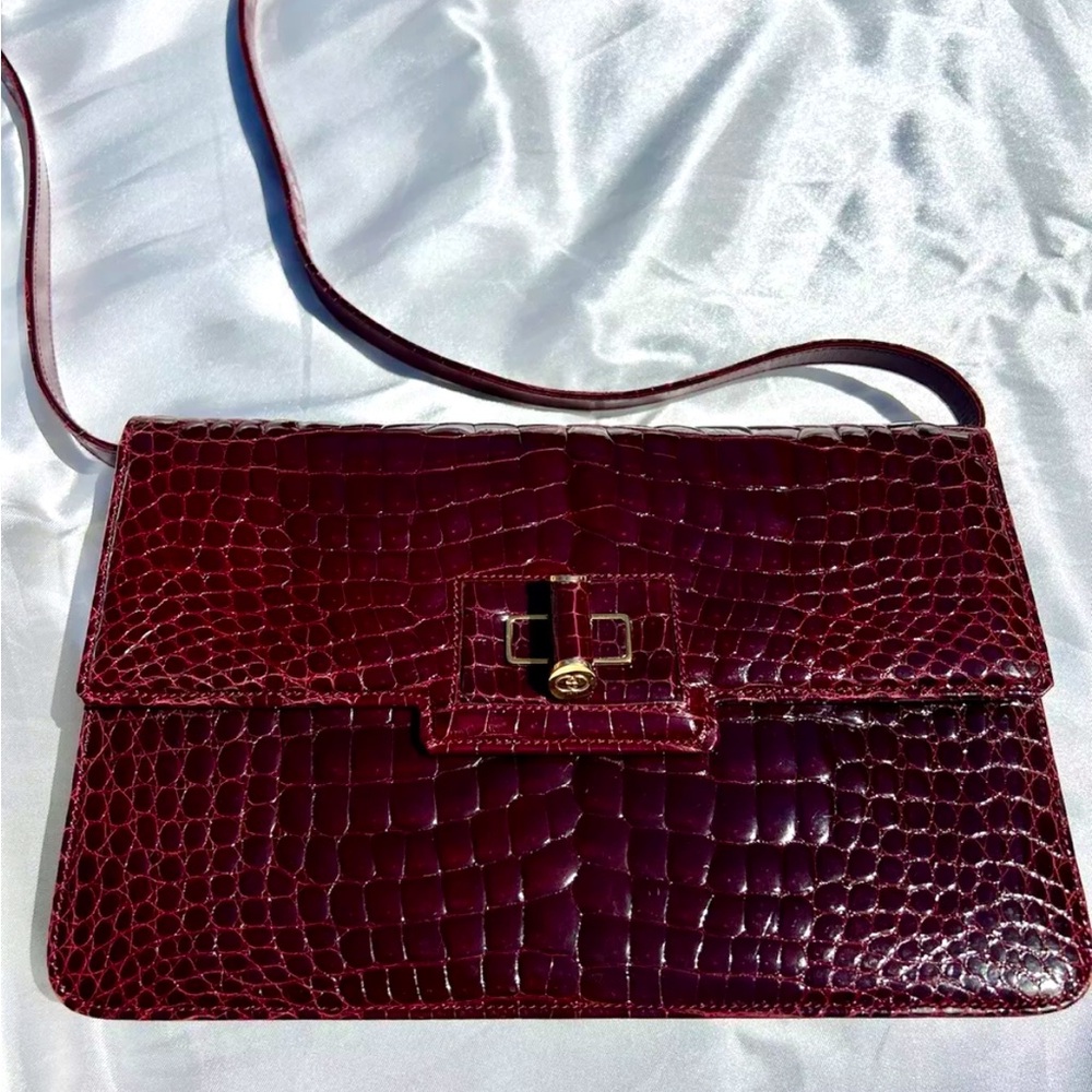 Vintage Gucci Alligator Shoulder bag Clutch